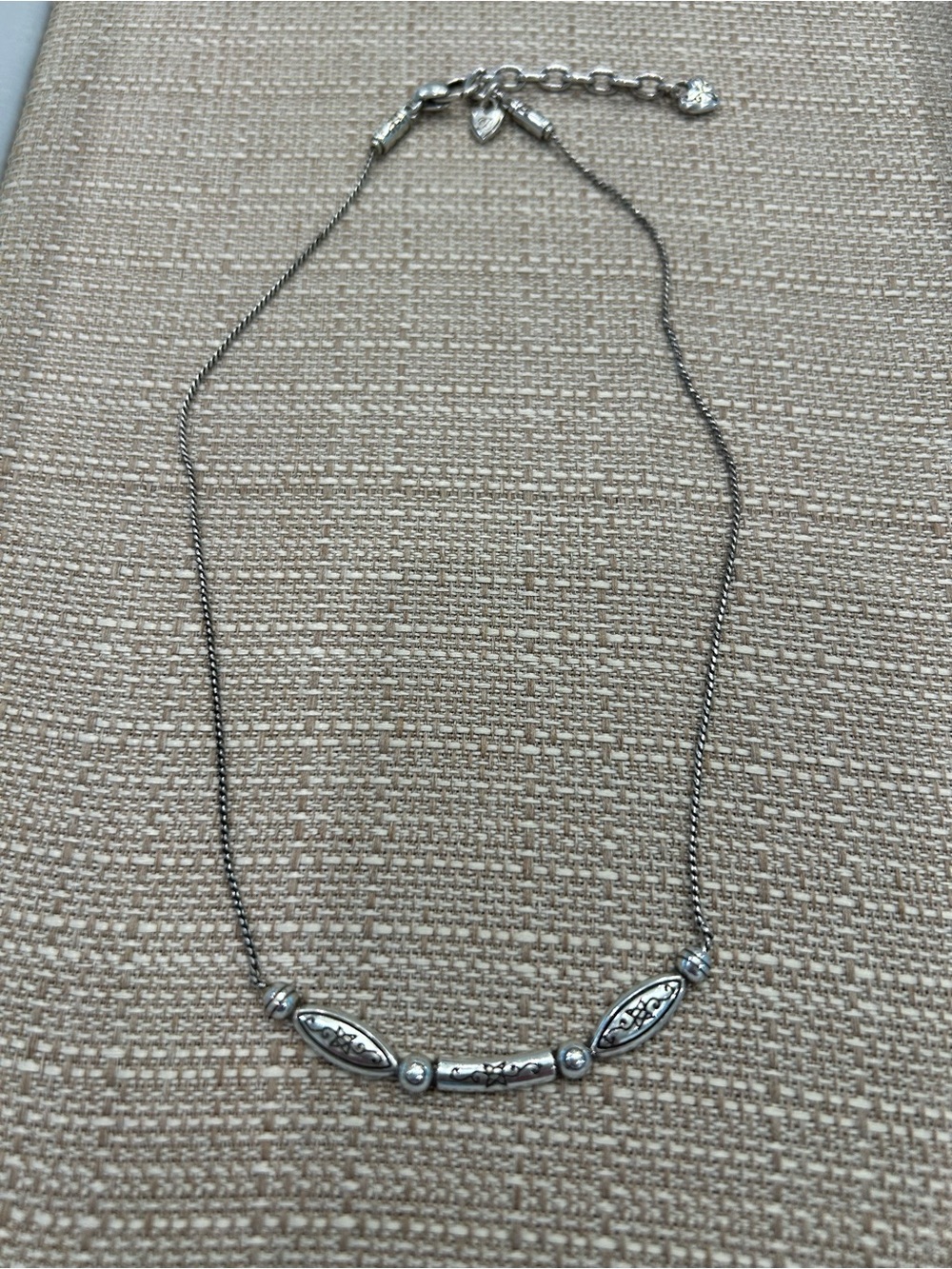 Brighton Silver Plated Decorative Bead Bar Necklace